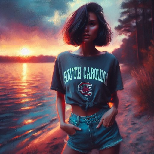South Carolina Lake T-Shirt And Denim Art Collection